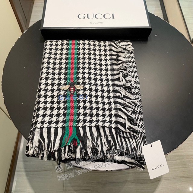 Gucci經典羊絨長巾 古馳女士保暖圍巾披肩 古琦2021專櫃最新款頂級羊絨圍巾披肩  mmj1179